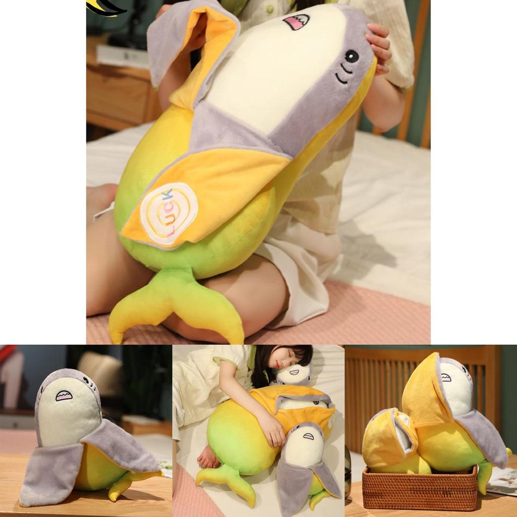 Cute Mango Shark Plush Toy Pillow For Boys And Girls Stuffed Animal Shark Doll With Pp Cotton Filling