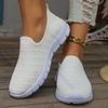 Summer Sneakers Slip on Flat Shoes Women's Fashion Casual Loafers Walking Shoe Outdoor Mesh Breathable Soft Soled Vulcanize Shoe
