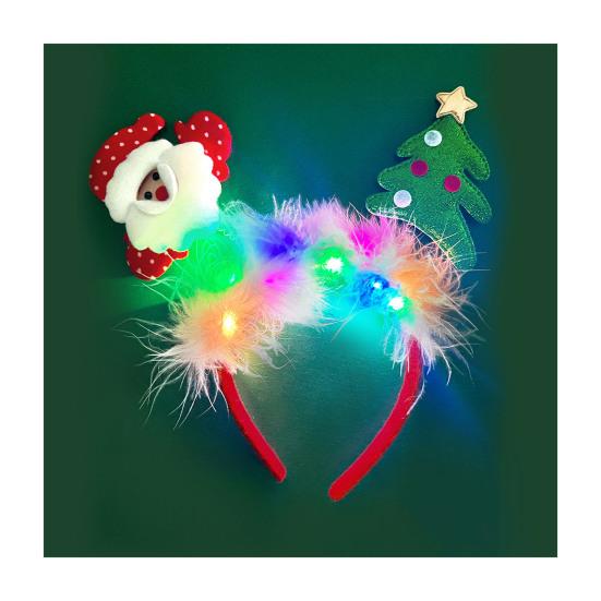 Ženy Dívka Obruč do vlasů LED Vánoční Sobí Dekor Santa Claus Čelenka Kreslený styl Cosplay Čelenka Fotografování Rekvizity