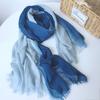Batik Human Cotton Segment Dye Scarf Bamboo Cotton Blue Dye Beach Outdoor Sports Sun Protection Silk Scarf Shawl