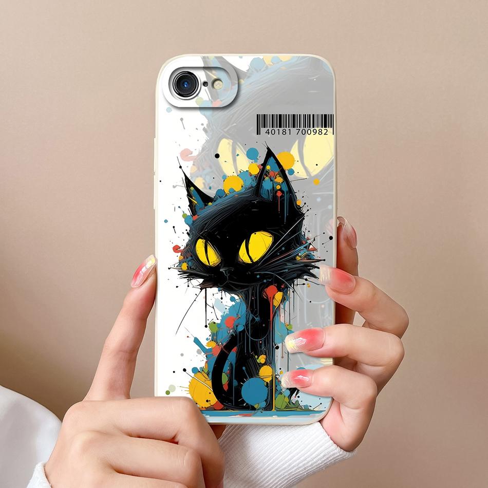 For iPhone 7 8 Plus Case Cute Animals Phone Cover For iPhone 6 SE X XR XS Max Camera Protection Soft Liquid Silicone Back Covers