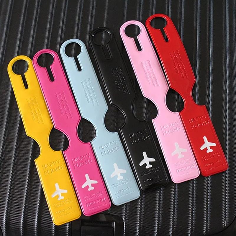 Creative Luggage Tag Portable Solid Color Label Baggage Suitcase Id Address Holder Boarding Tags Travel Accessories