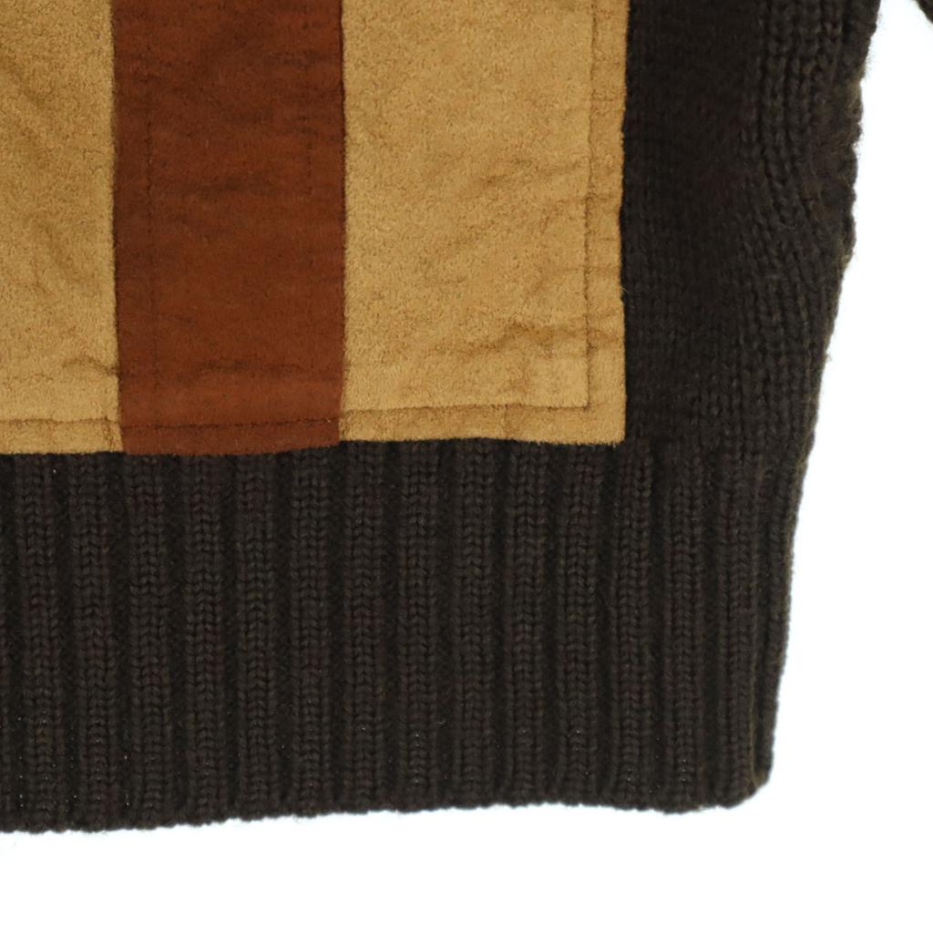 TOKYO CROSS Two-tone color Long sleeve knit cardigan L Brown Men's Used