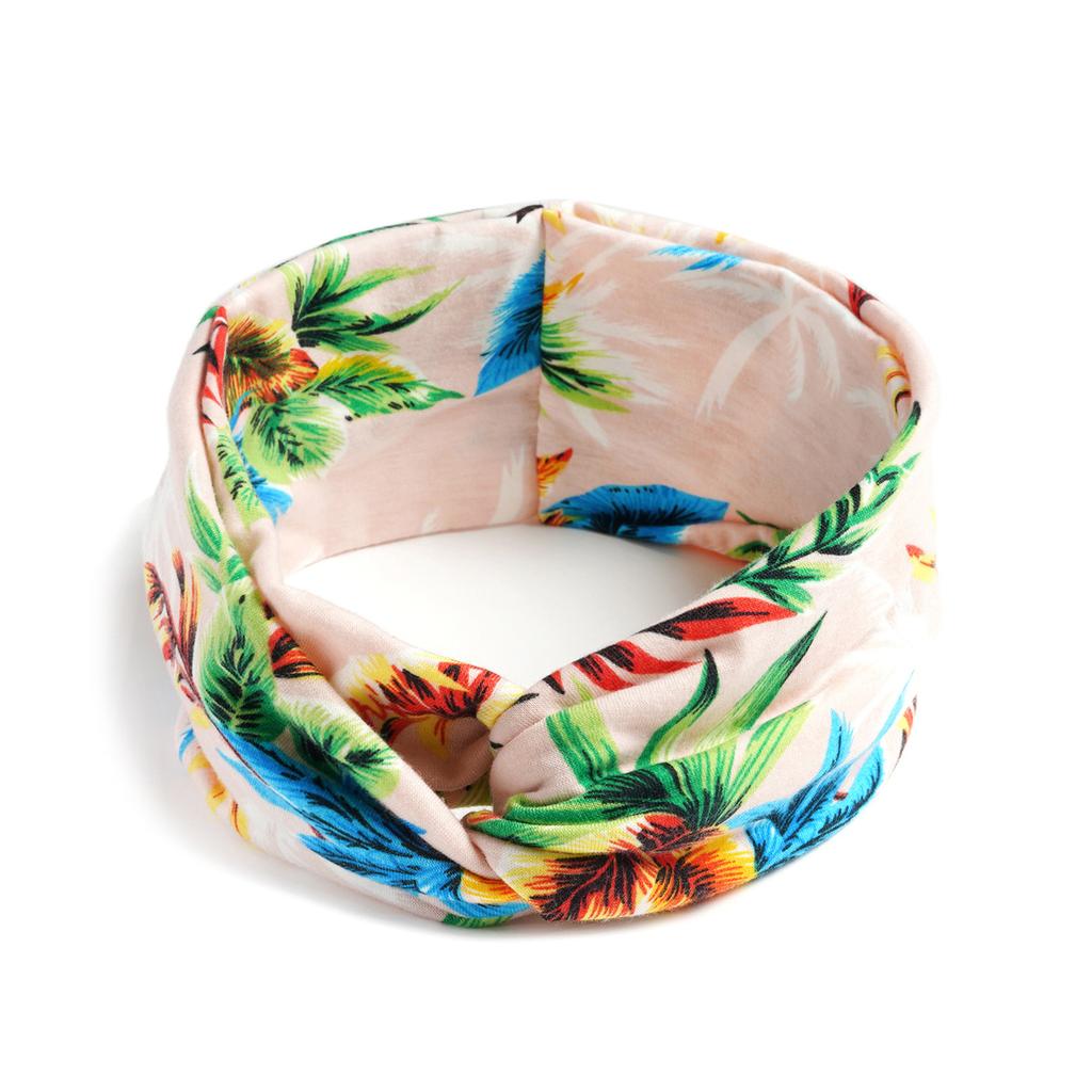 Bohemian Cross Knotted Headband Gypsy Yoga Sports Headband Wide Female Stretch Headband