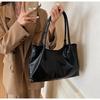 Casual Magnetic Buckle Tote Bag PU Leather Solid Color Underarm Bag Large Capacity Women's Handbag Girl