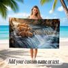 Animals Theme Soft Beach Towel Personalized Custom Name Text Towel Portable for Beach Pool Travel