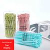 Lingnuo Disposable Wheat Straw Cartoon Fruit Forks - Mixed Colors 150 Count