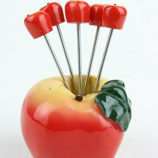 Creative Heart-Shaped Fruit Skewer Set - Stainless Steel Forks for Restaurants & Gifts
