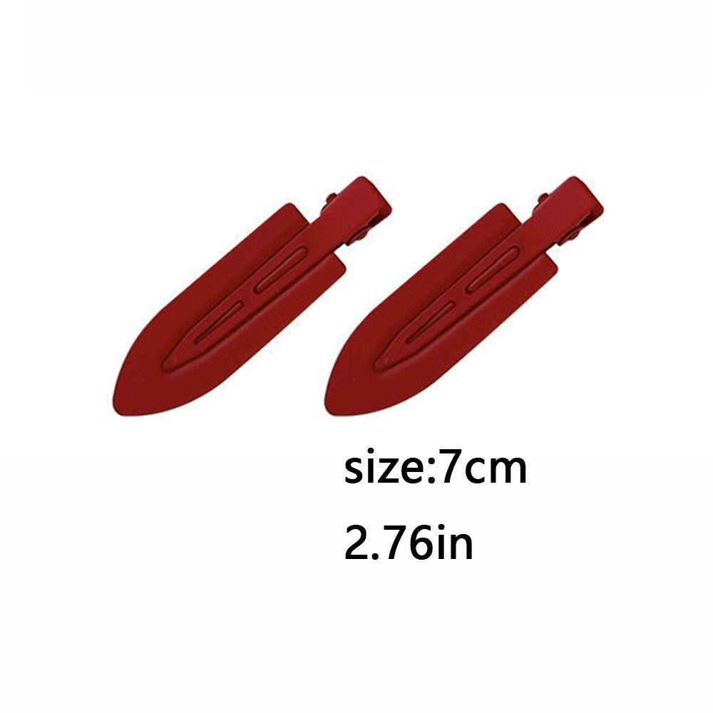Red New Year's Red Hair Clip Chinese Style Matte Snap Hair Clips Red Rhinestone Hairpin  Girl