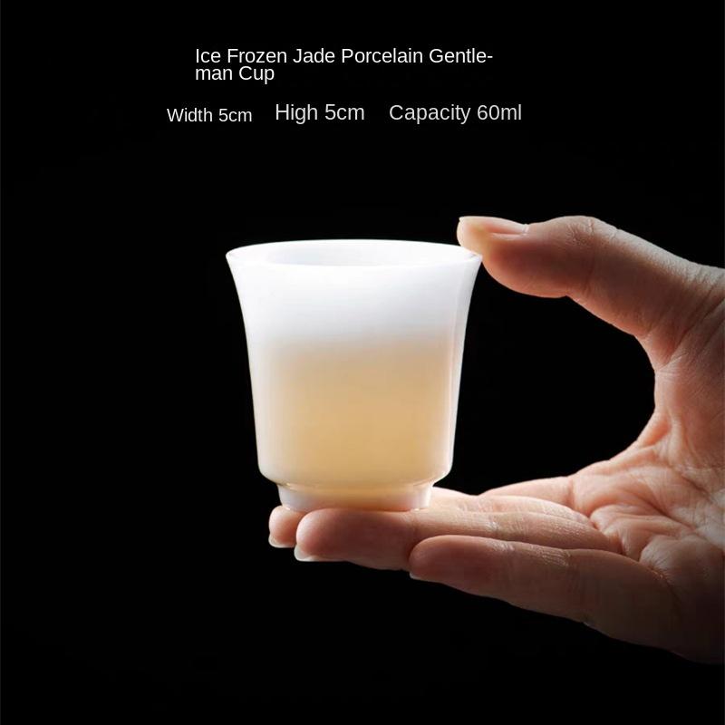 Ice-like Frozen Jade Porcelain Tea Cup White Porcelain Small Teacup Kung Fu Tea Set Ceramic Cup Teacup Tea Bowl