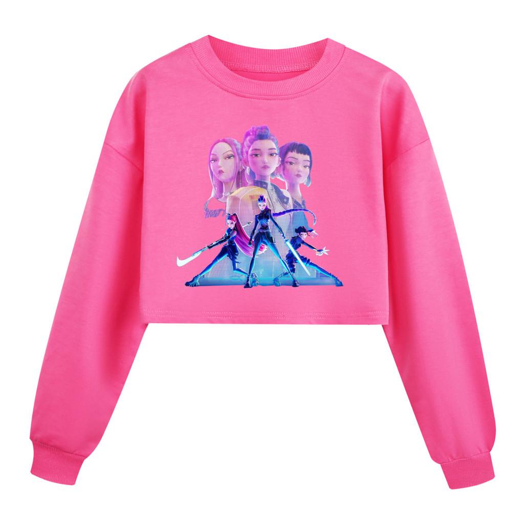 

Дитячий Дівчачий Аніме Мультяшний ПОП Співачка Супер Зірка Міра Румі Зої З Принтом Повсякденний З Довгими Рукавами Круглий Виріз Світшот Топ 170Cm рожевий червоний колір