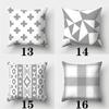 45cmX45cm Grey Series Pillowcase Square Sofa  Striped Plaid Cushion Cover