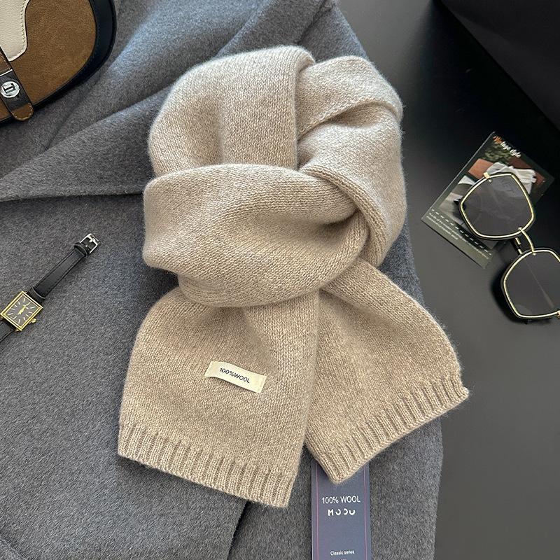 18-color scarf women's winter high-end soft waxy season warm thickened knitted wool couple scarf Korean