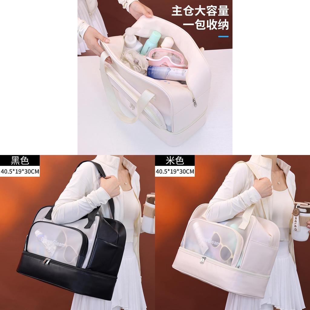 Borsa da Nuoto Impermeabile con Separazione Bagnato/Asciutto a Doppio Strato per Viaggio Uomo Donna