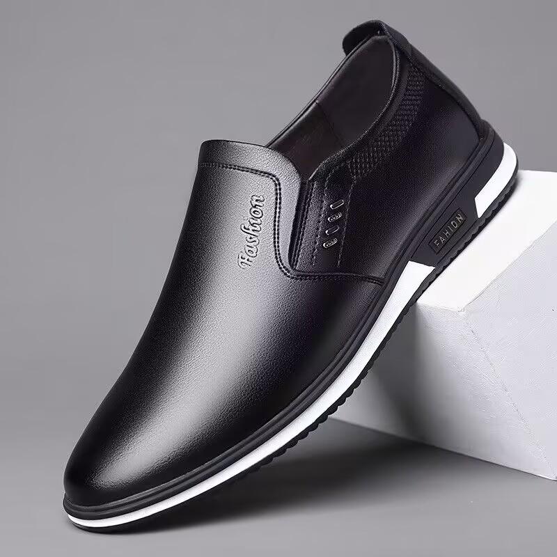 

Spring New Trend Oxford Shoes Mens Genuine Leather Formal Dress Footwear Comfortable Casual Shoes Classic Male Skateboard Shoes 38 чёрный