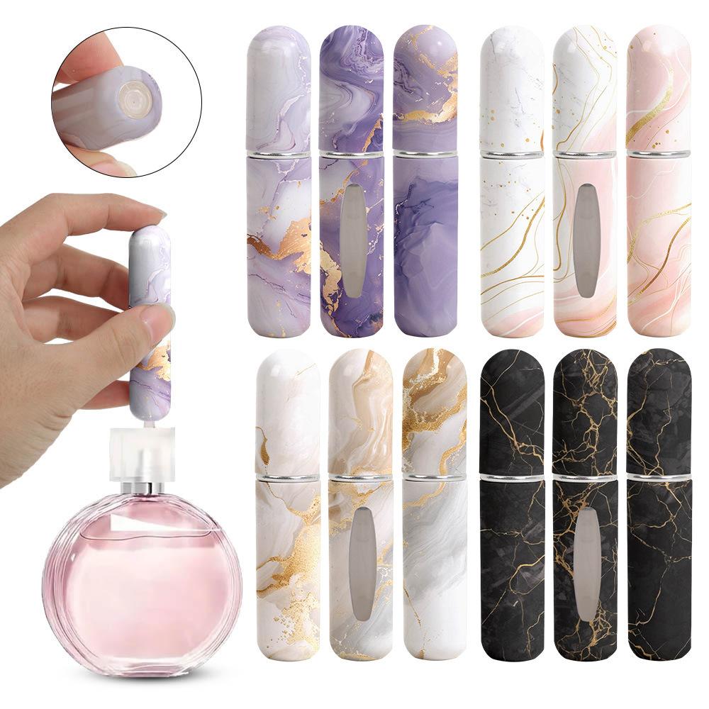 Marble Pattern High-end Printing 5ML Perfume Sub-bottling Sample Portable Travel Bottom Direct Charging