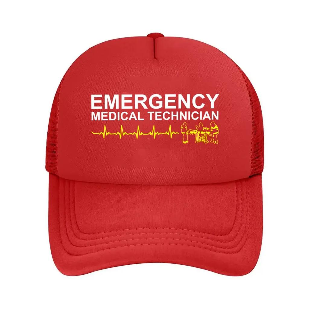 EMT Text Medical  Inspired Technician Tribute Design Mesh Baseball Cap