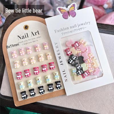 Trendy Bow Tie Bear DIY Resin Phone Case & Nail Art Accessories