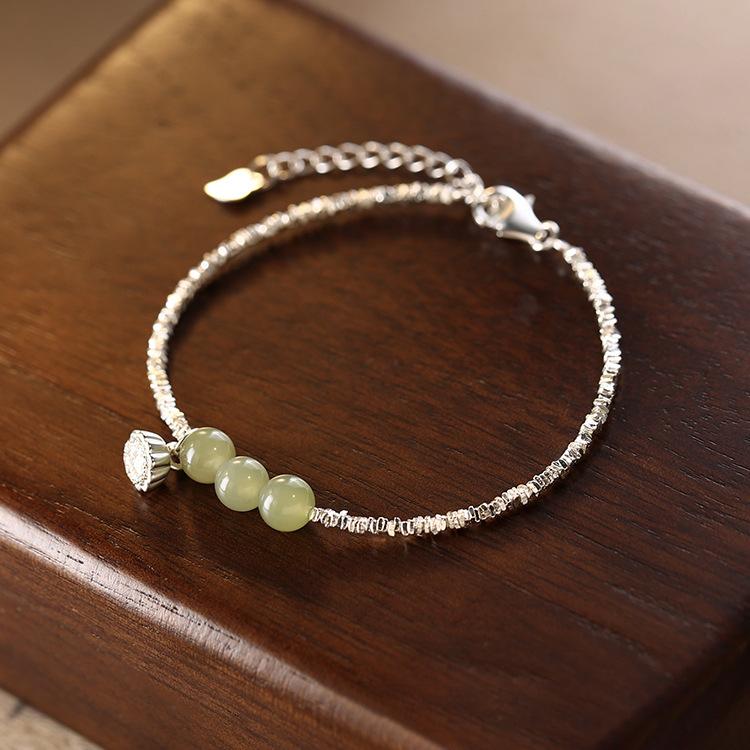 Broken Silver Good Thing Lotus Pod Bracelet Women's High-end Girlfriend Jewelry Light Luxury Niche Design Fashion Exquisite Bracelet Women