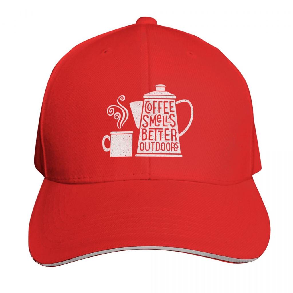 Coffee smells better outdoors Baseball Cap Hat Unisex For The Sun Hat Unisex Uv Protection Solar Hat Dropshipping Unisexs Caps Womens
