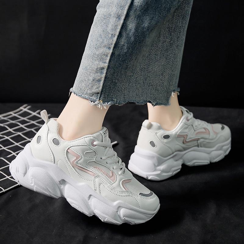2024 Sneakers Women Platform Flat Shoes Woman Shoes Green Casual Trainers Ladies Chunky Sneakers Women Shoes I33