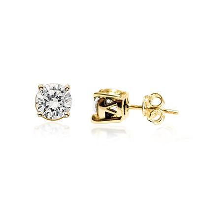 Gold Plated Moissanite 925 Sterling Silver Stud Earring