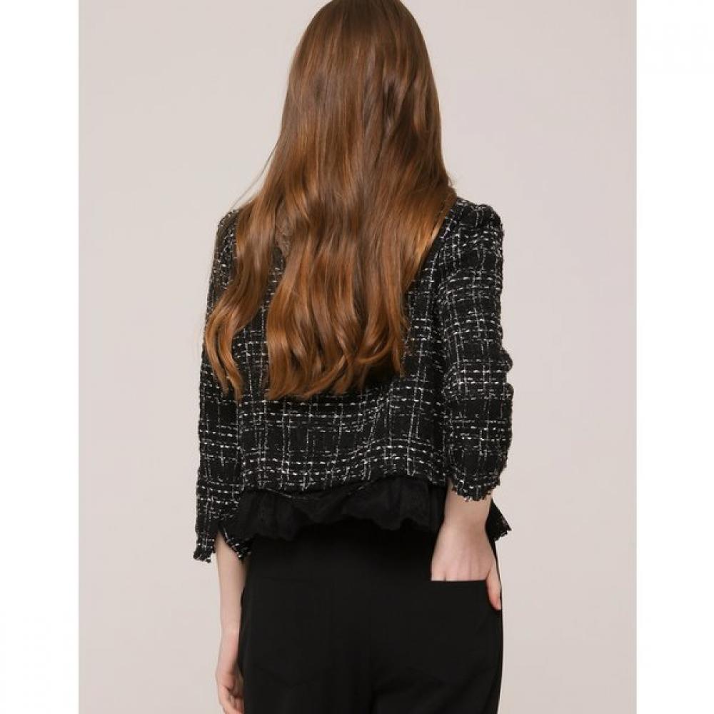 SON JUNG WAN Women Lace Frill Tweed Jacket Zdj6262011