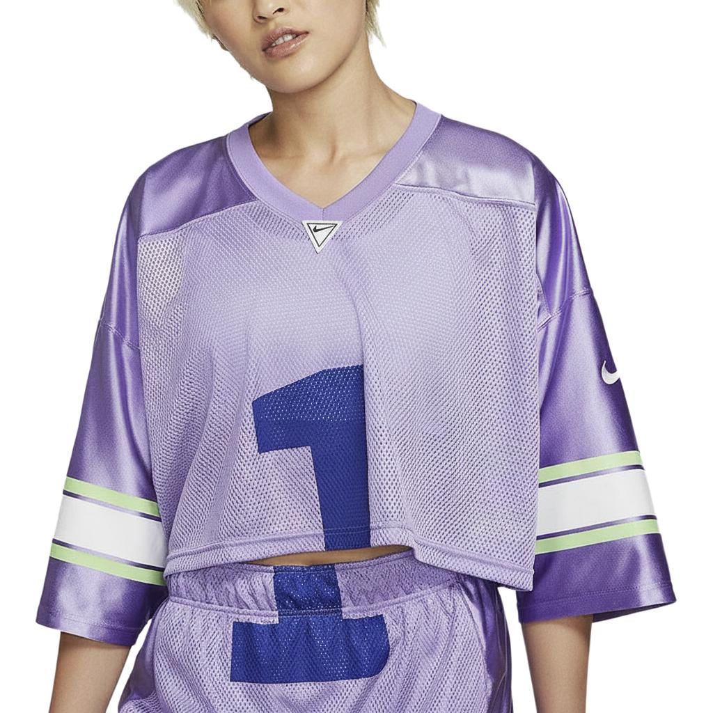 Nike Collection V-Neck Pullover Breathable Sports Short Sleeve Cropped Top Women tops AR5967-567