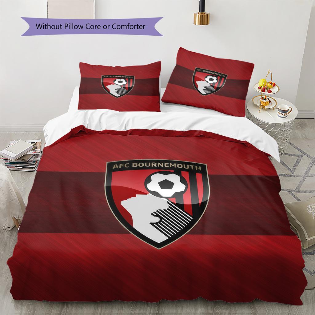 Set Copripiumino Trapuntato con Motivo AFC Bournemouth Decorazione per la Casa Regalo (1 * copripiumino + 2 * federe senza imbottitura)