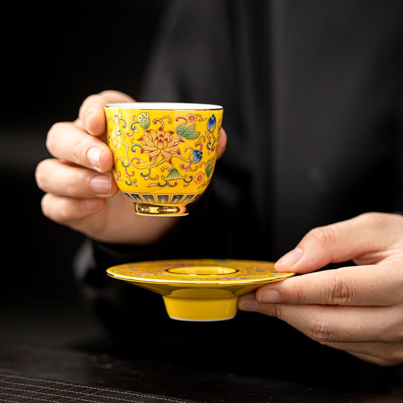 Su's Ceramic Enamel Palace Style Teacup & Saucer Gift Set
