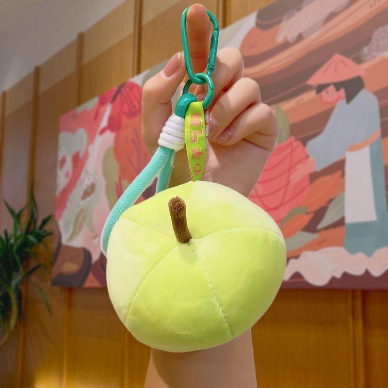 Cute Apple Plush Pendant Cartoon Plushie Fruits Keychain Backpack Accessories Christmas Gift Hanging Decor Ornament Couple Gift