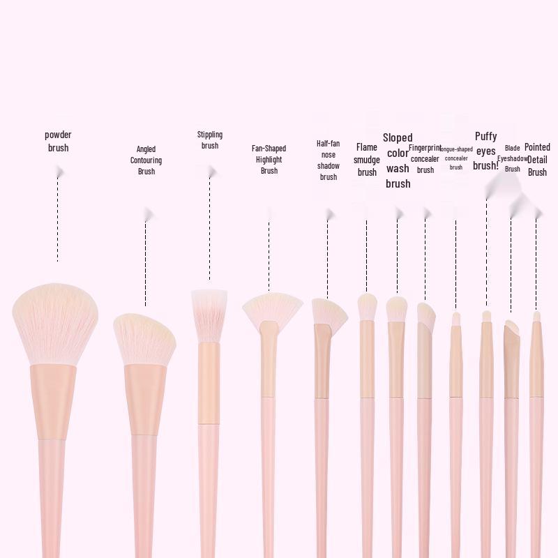26-Piece Professional Pink Makeup Brush Set: Powder, Eyeshadow & Detail Brushes