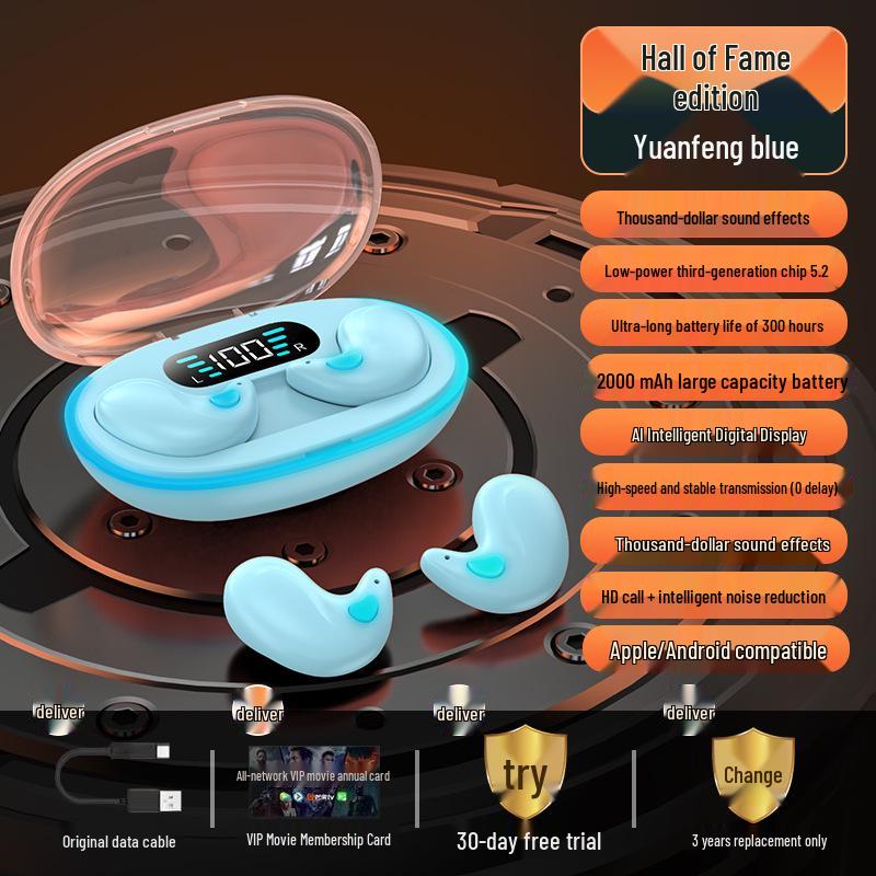 X55 Bluetooth Sleep In-Ear Mini Earphones with Digital Display for Gaming