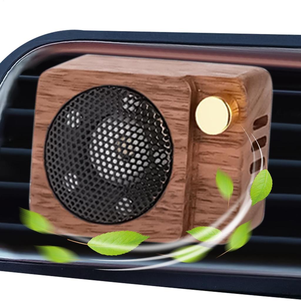 Small Speaker Ar Freshener Long Lasting Fragrance Decoration Wood Speaker Air Outlet Fan Creative Auto Perfume Interior Diffuser