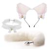 Erotic Three-Piece Set Set Backdoor Anal Plugs Male Female Utensils Sex Toys Sm Metal Erotic Set Foxtail Role Play