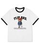 TI.GLAKE Shopping Bear Oversized Ringer Short Sleeve T-Shirt White Black