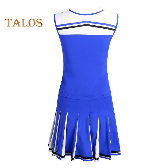 2 bucăți/set ținută de performanță majoretă Set de fuste fără mâneci pentru liceu Glee Club pentru fete Costum de majorete pentru varsity rochie de majorete