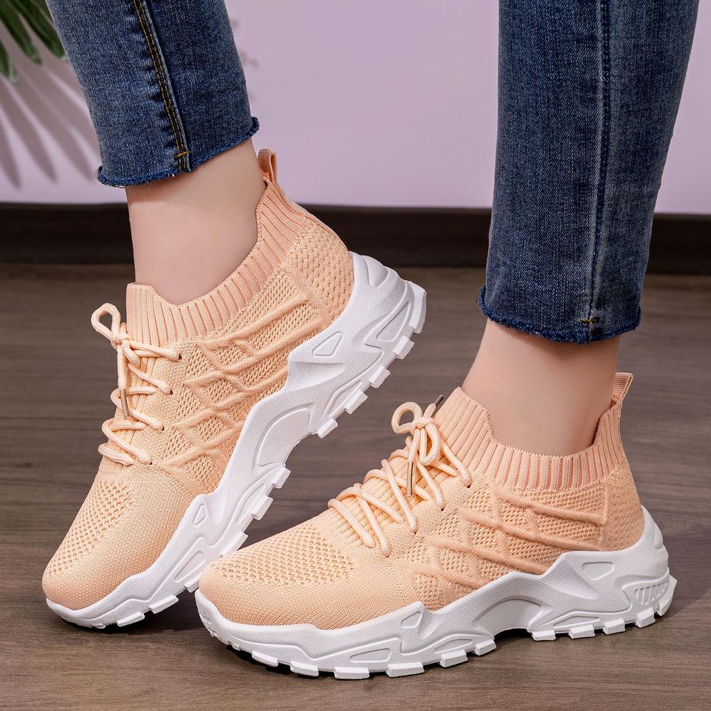 Women Plus Size Platform Sneakers Breathable Anti-Odor Chunky Dad Shoes Comfortable Casual Sports Shoes Lightweight Single Shoes
