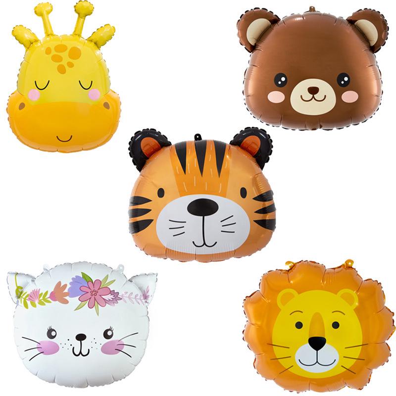 Cartoon Animal Balloons: Elephant, Monkey, Cat - Aluminum Film Birthday Party Decorations