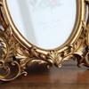 Golden Flowers Photo Frame With Antique Design Resin Oval Shape Picture Frame For Anniversary Wedding Or Housewarmings
