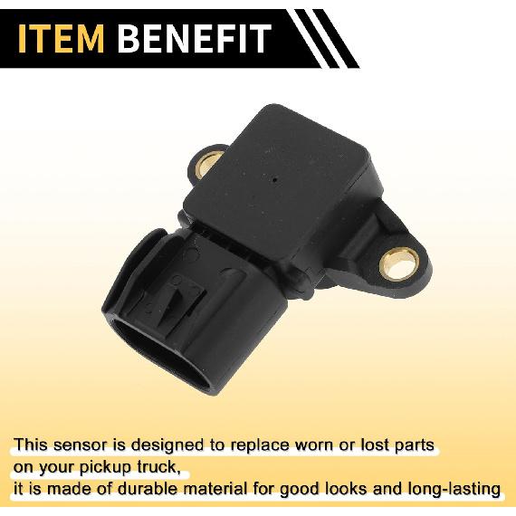 1 Pcs Manifold Absolute Pressure Sensor for Jeep TJ 2003 for Dodge for Ram 1500 2500 Van 2002-2003 MAP Sensor No.68002763AA Plastic Black