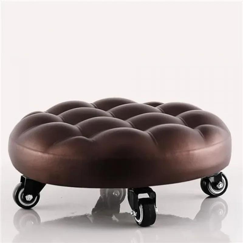 Universal Wheel Small Chair Pulley Stool Home Beauty Seam Simple Belt Wheel Pedicure Mobile Small Bench