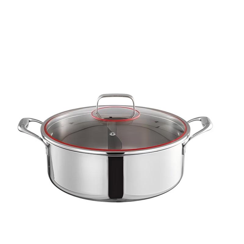 ZISIZ 28cm 304 Stainless Steel Divided Hot Pot