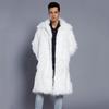 Herrenmantel Langer Übermantel mit Kragen - Dicke Warme Kunstfuchsfell-Verzierung - Herrenmode Lässiger Windbreaker