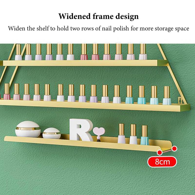 Lipstick Perfume Wall Shelf Wall-Mounted 5-Tiers Triangular Metal Nail Polish Organizer 5PCS/Set Cosmetic Display Perfume Holder