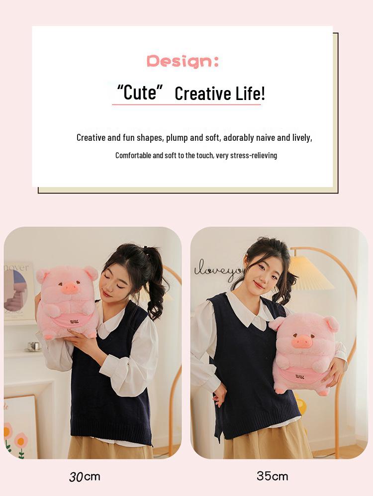 Lulu Pig Plush Toy: Cute Dressed Pig Doll for Kids, Perfect Gift