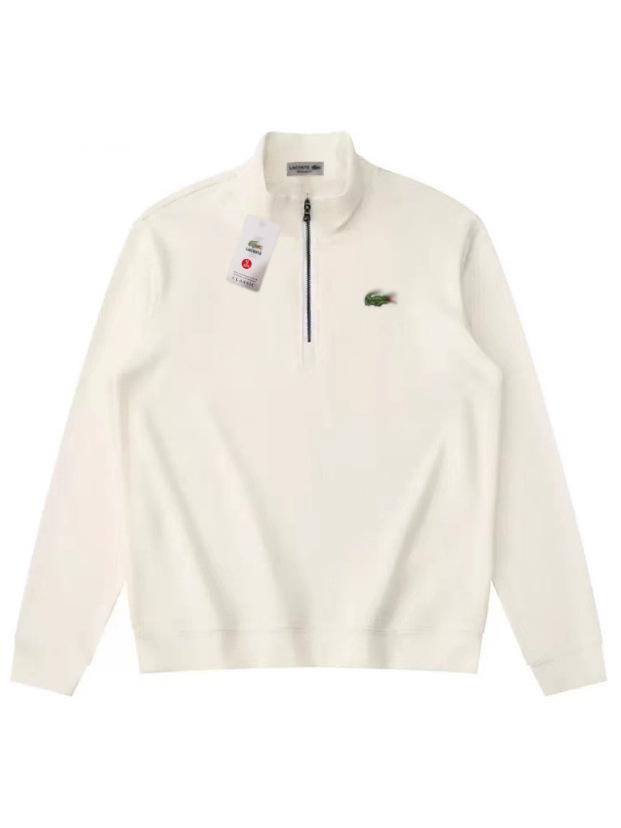 Modischer Herren- und Damen-Halbzip-Baumwoll-Hoodie mit Krokodil-Logo und gestickten Details.