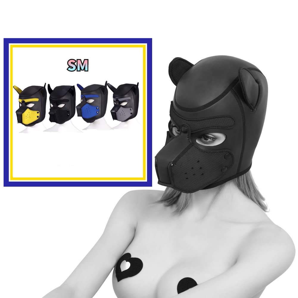 SM Mask Goods Dog Mask Full Face Dog Full Head Restraint Mask Dog Shape Eyes Open Mouth Type Masked Slave Kigurumi Costume Cosplay Party Costume Women