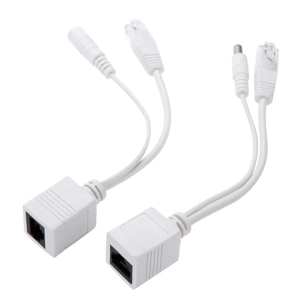 10pcs(5pair) POE Splitter POE Switch POE Cable Adapter Tape Screened 5V 12V 24V 48V Power Supply Cable 5.5*2.1mm