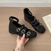 2025 spring and autumn new flat comfortable Mary Jane ballet shoes women's trend fashion versatile belt buckle single shoes